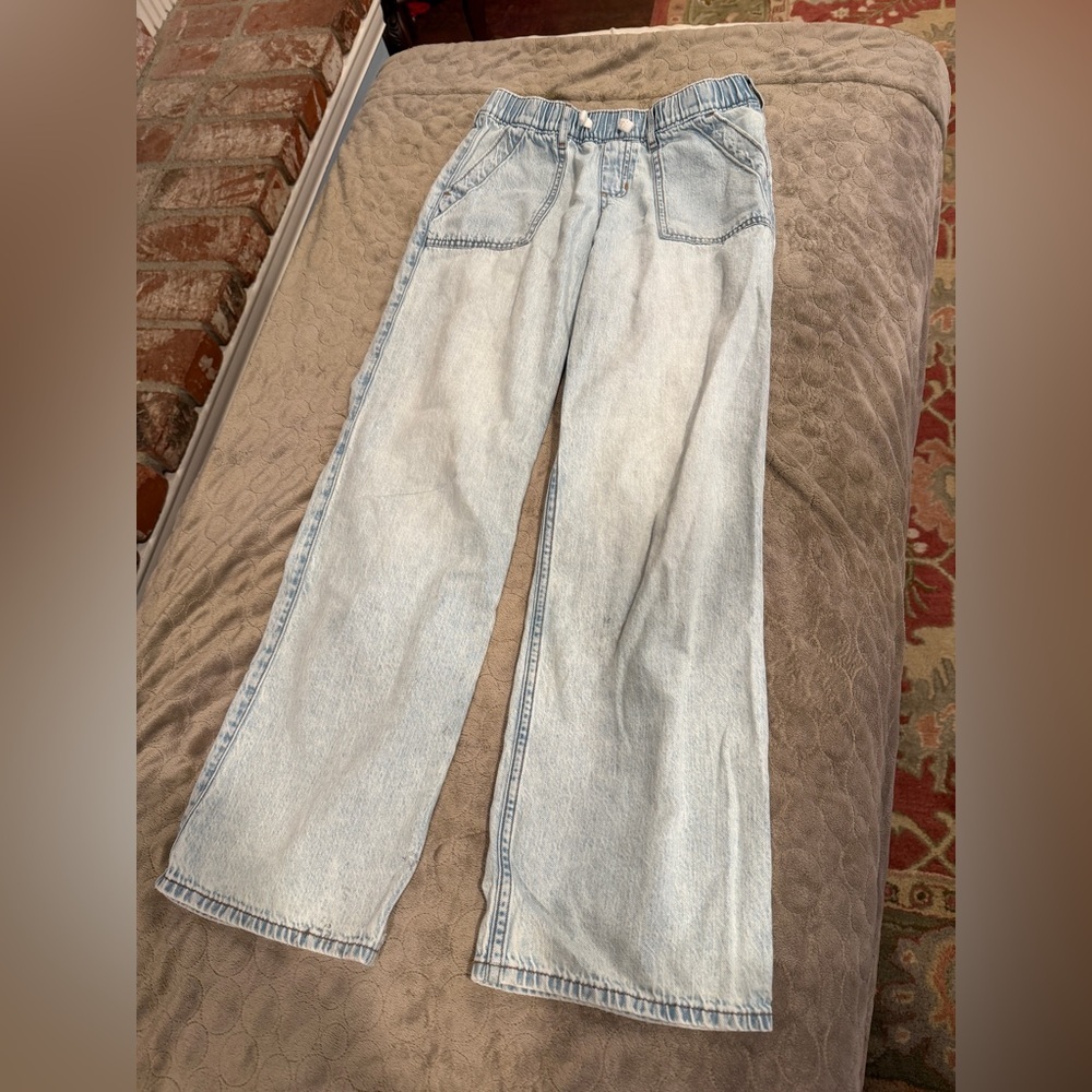 Light Blue Wide-Leg kids Abercrombie Jeans - Picture 1 of 7